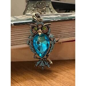 Whimsical Blue Owl Pendant Necklace – Boho Cute Nature Jewelry